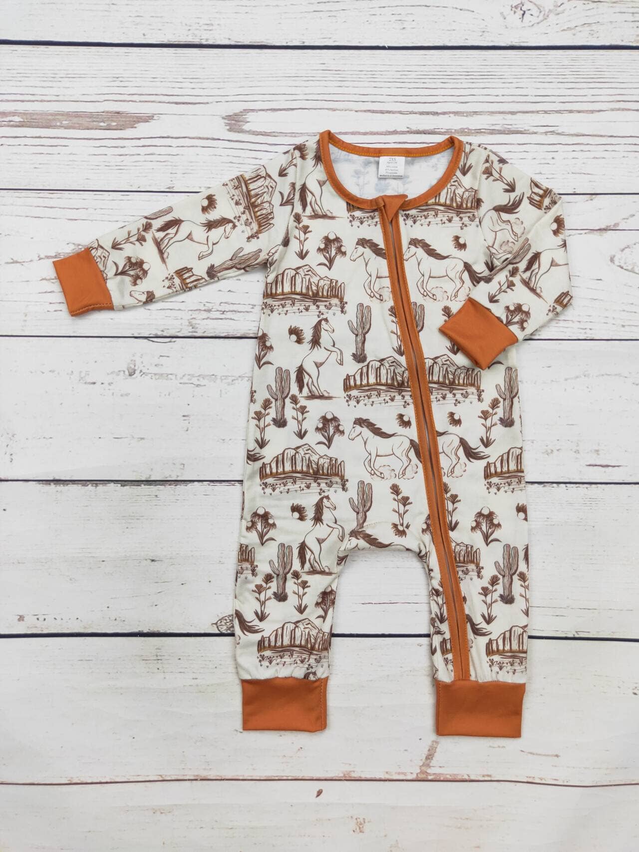 Baby Western Rodeo  Zip Sleeper: 0-3M