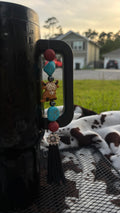 Turquoise Cow Tumbler Tassel