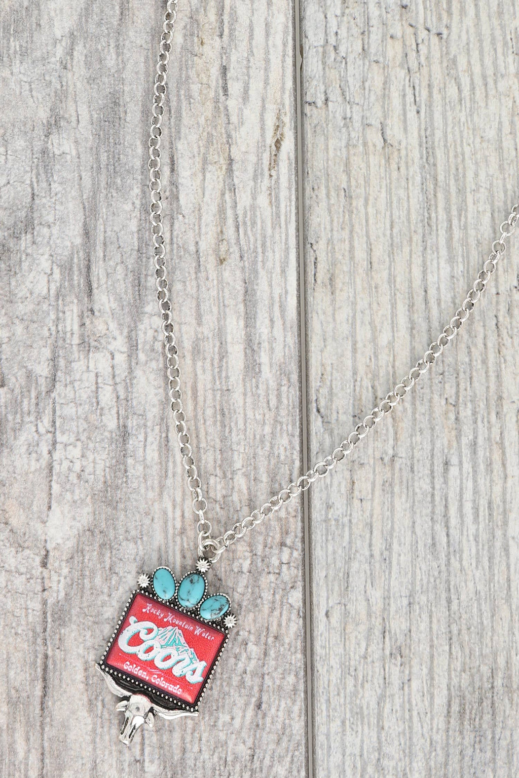 Western Longhorn Coors Water Pendant Necklace