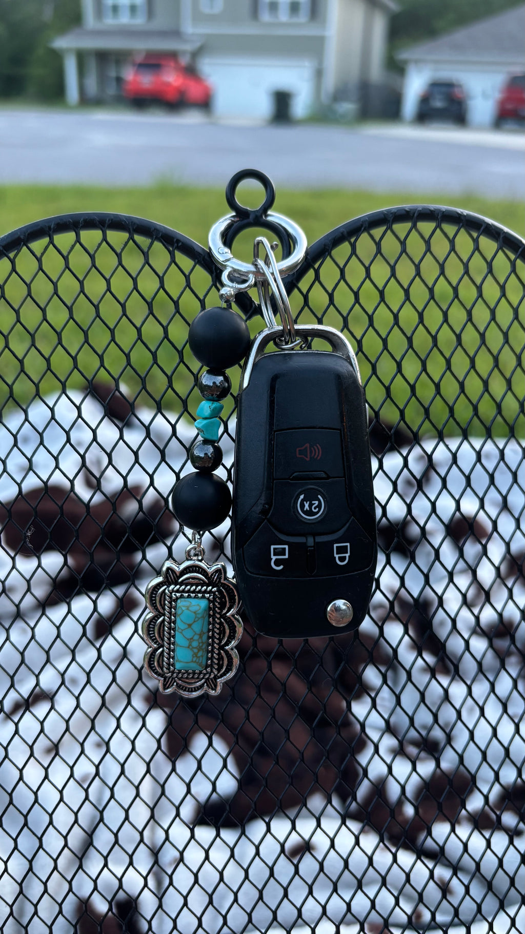 Punchy Turquoise Key Chain