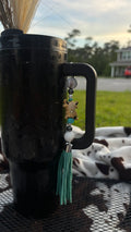 Baby Turquoise Cow Tumbler Tassel