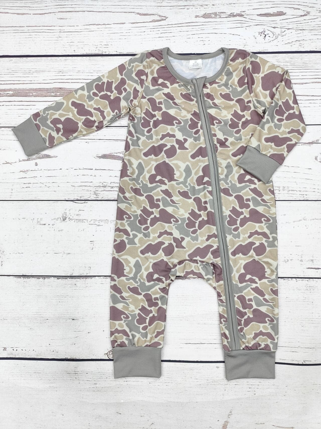 Baby Camouflage Print  Zip Sleeper: 0-3M