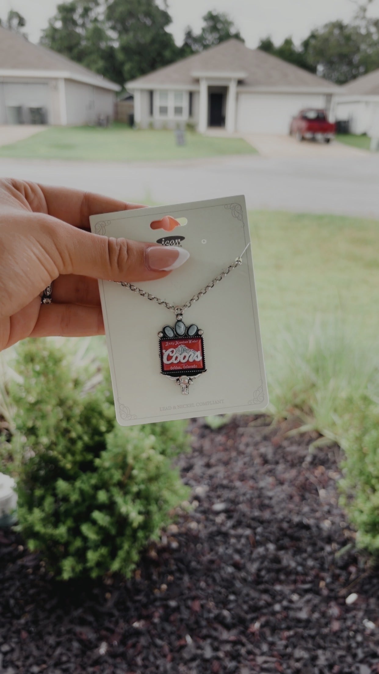 Western Longhorn Coors Water Pendant Necklace